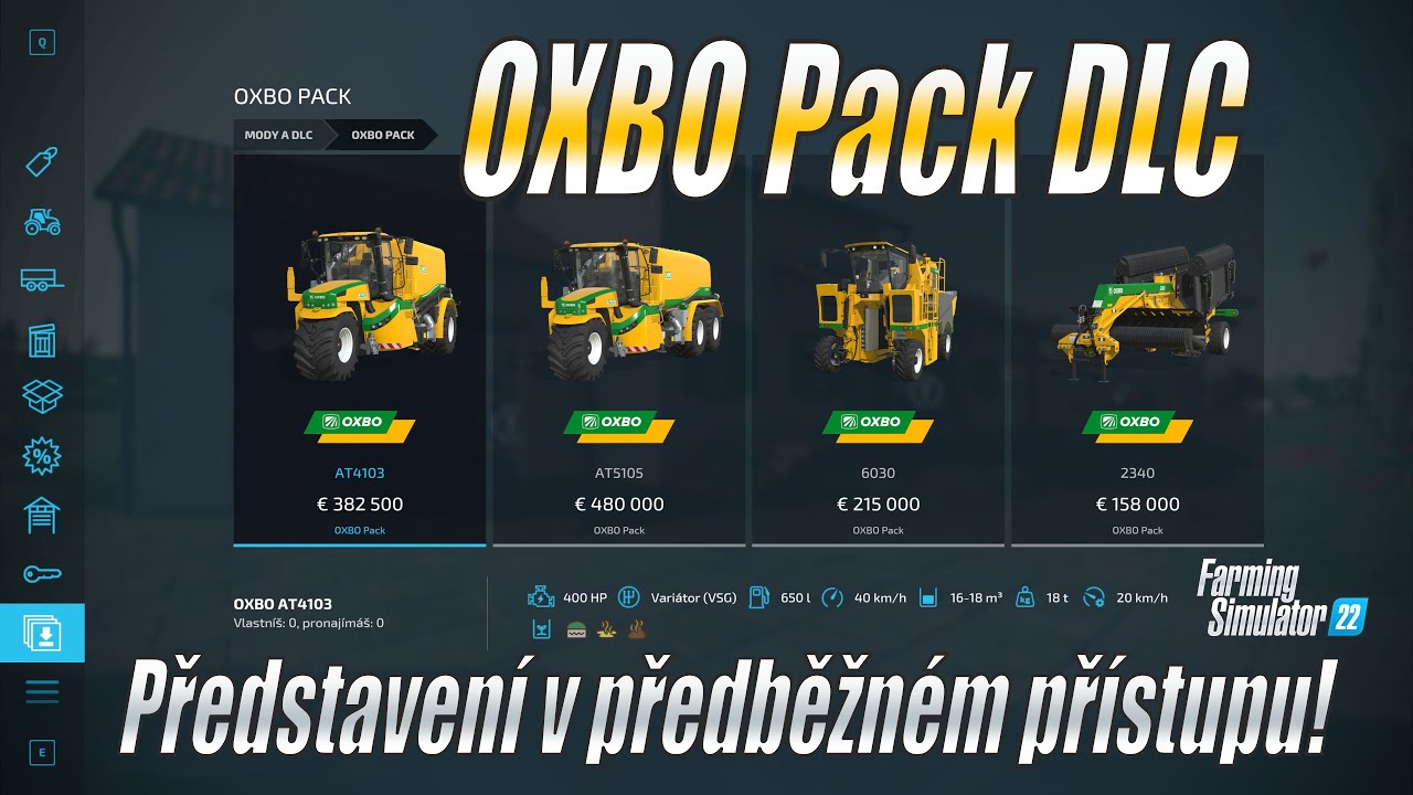 💎 OXBO Pack DLC + Live stream na mapě Carpathian Countryside PC-Only verze! - Farming Simulator 22
