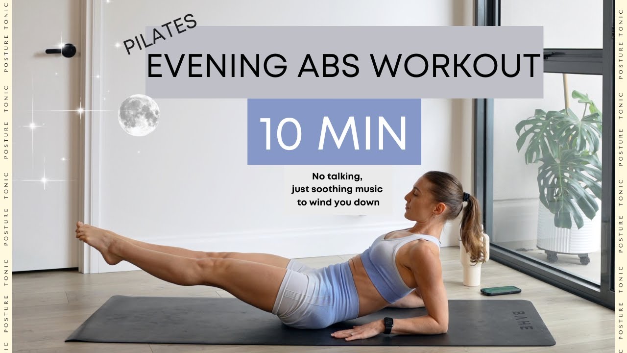 10 MIN PILATES: EVENING ABS ROUTINE / Soothing music core Routine 🌙🎶
