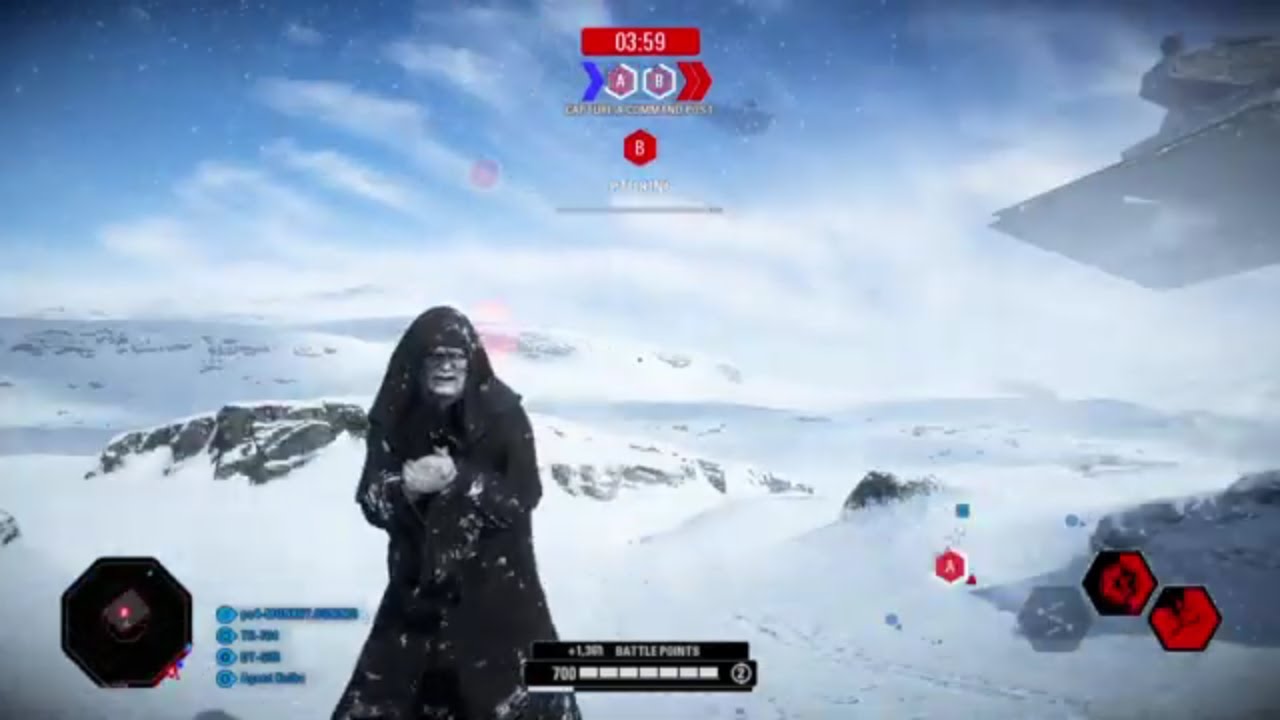 Star Wars Battlefront II The Emperor Instant Action Attack Mission Custom HUD On Hoth
