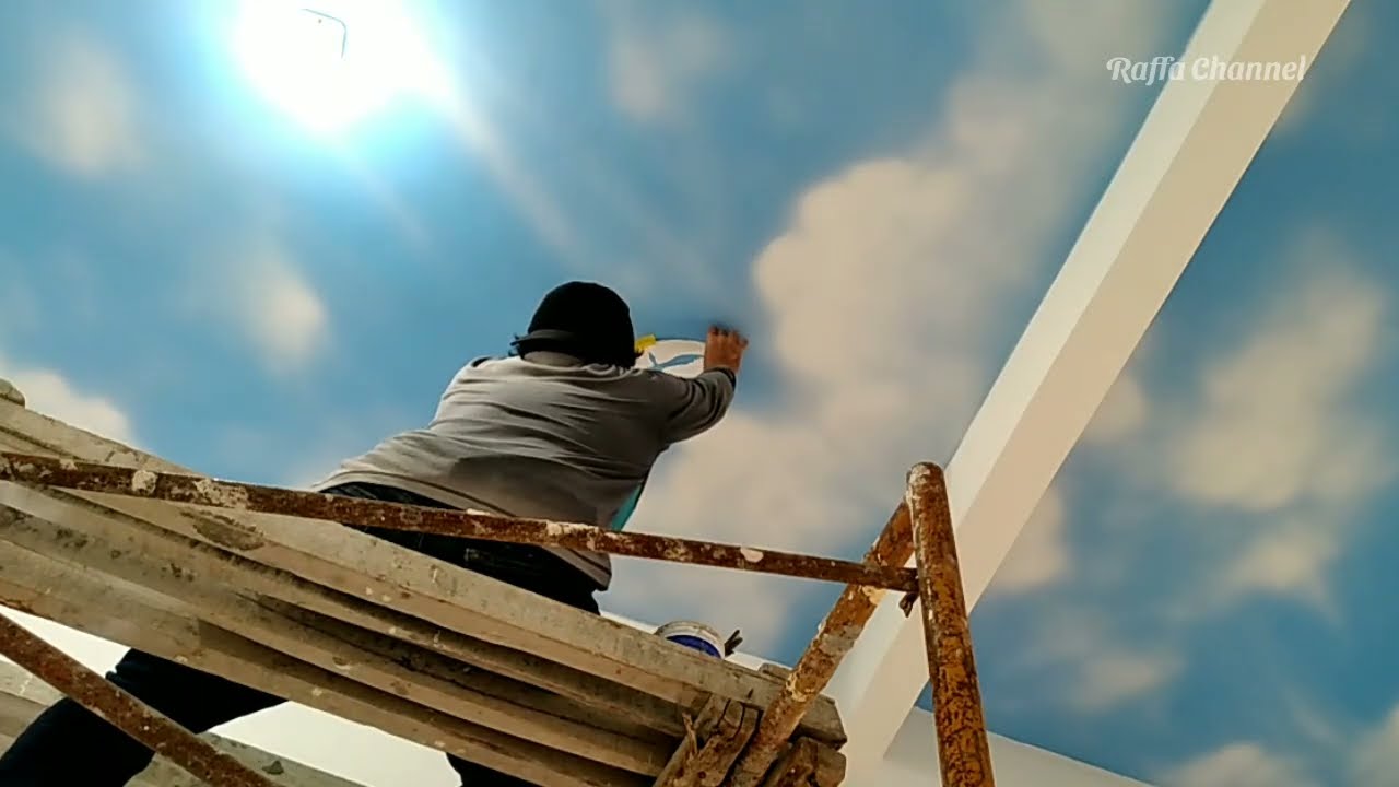 TUTORIAL MEMBUAT AWAN DI PLAFON DAN GAMBAR BURUNG TERBANG || CLOUD PATTERN CEILING