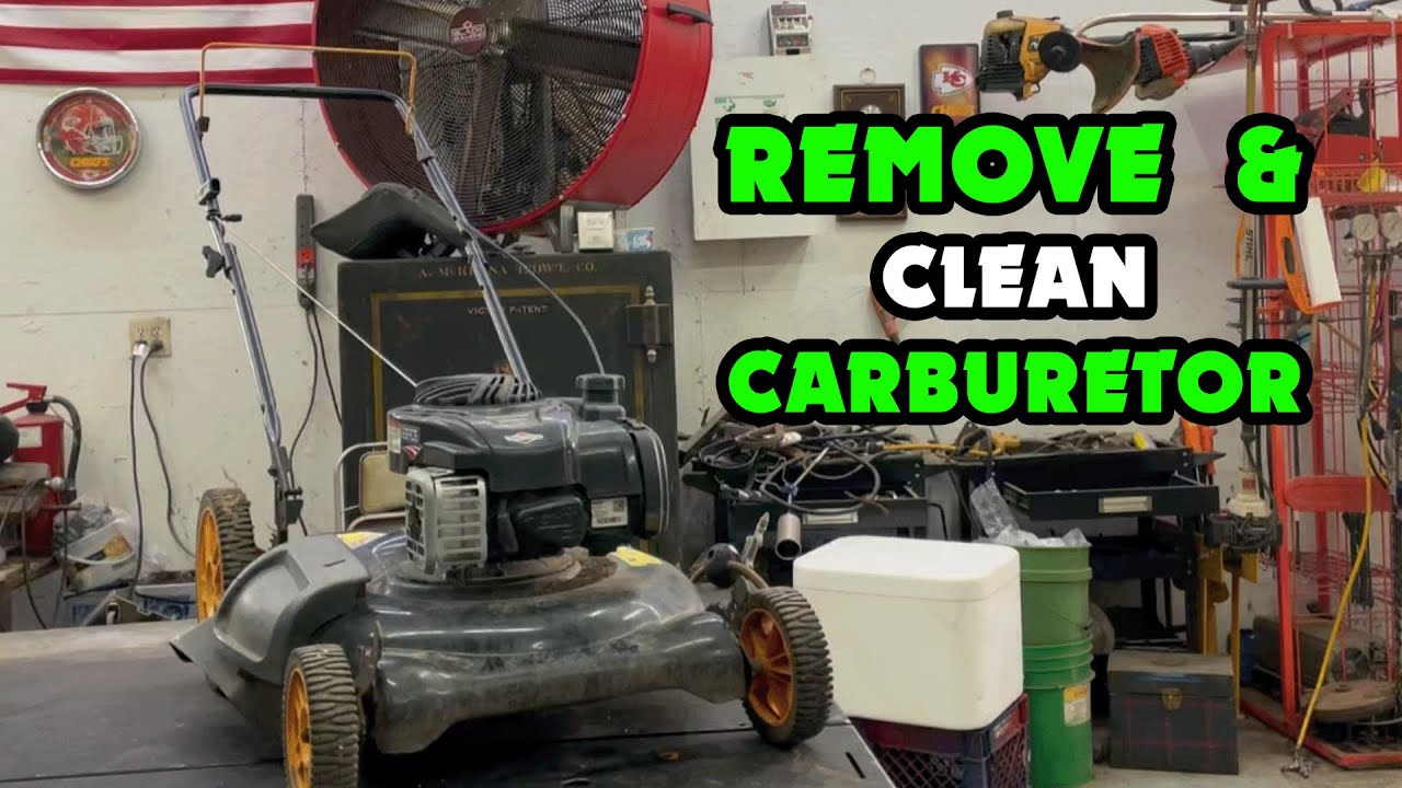 Cleaning Carburetor on Poulan Pro Pushmower w/ Briggs & Stratton 500 Series (water & dirt in gas)