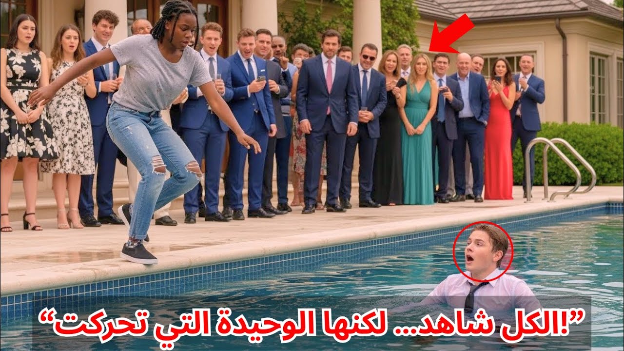 ابن الملياردير سقط في المسبح… لكن ما فعلته الفتاة السمراء غيّر حياة الجميع!