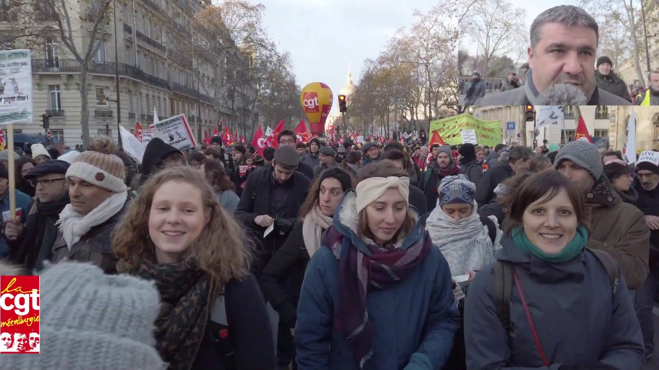 10 d&eacute;cembre 2019, interview Fr&eacute;d&eacute;ric Sanchez, manifestation pour notre syst&egrave;me de retraite solidaire