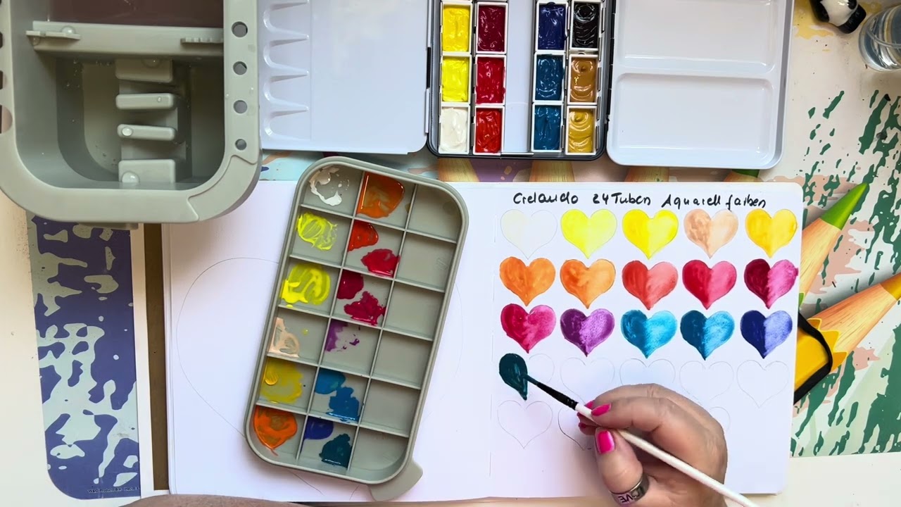 Neue Temu Palette mit Crelando Watercolor von Lidl #watercolor
