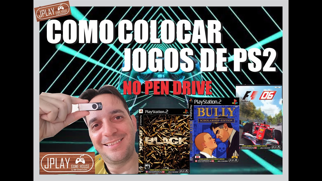 COMO COLOCAR JOGOS DE PS2 NO PENDRIVE? PLUGAR E JOGAR, JPLAY GAMEHOUSE.