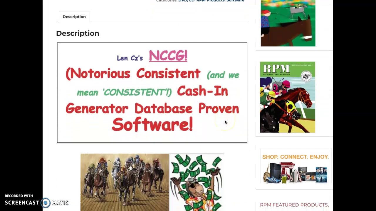 Len's NCCG Super Consistent Thoroughbred & Quarter Horse Software