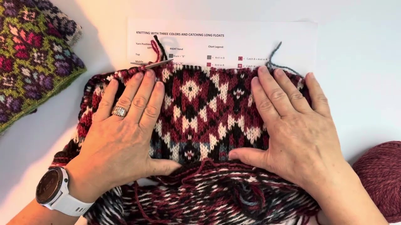 Knitting with Three Colors and Catching Long Floats