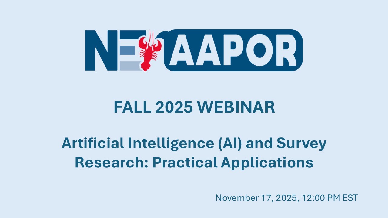 NEAAPOR 2025 Fall Webinar: (AI) and Survey Research