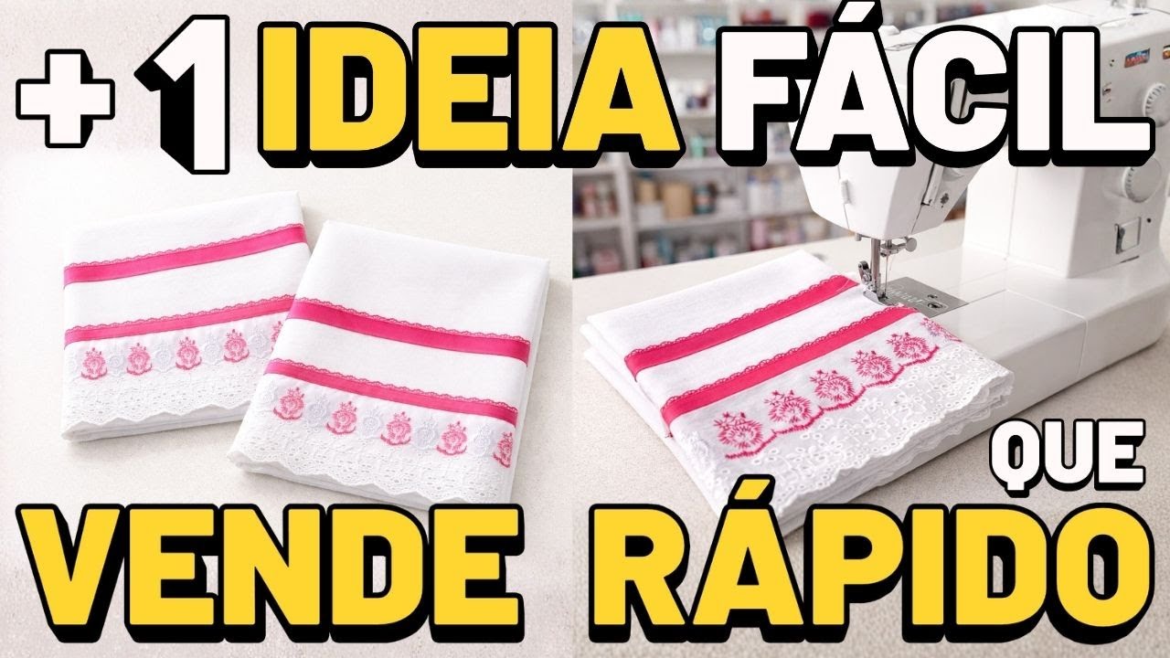IDEIA de Barrado SEM TECIDO para Pano de Prato - FÁCIL e RÁPIDO pra Vender
