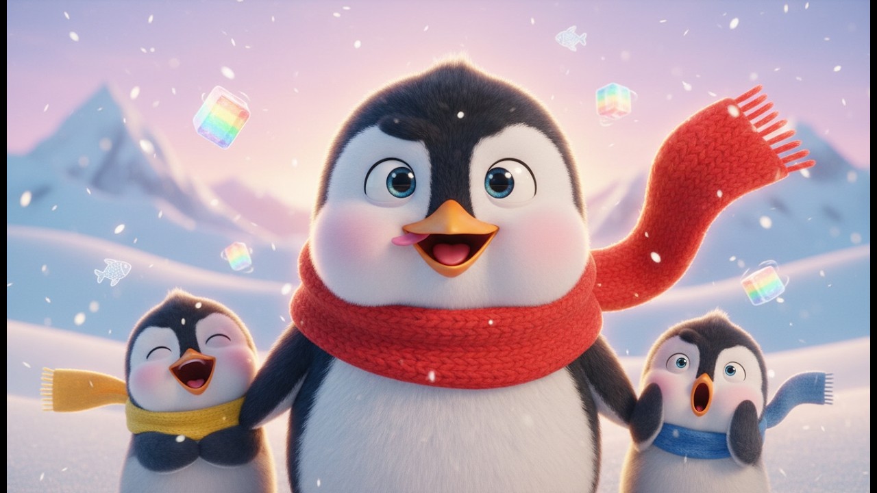 Pinguin Lied für Kinder 🐧❄️ | Fröhliche Pinguine im Schnee | Kinderlieder Deutsch zum Mitsingen