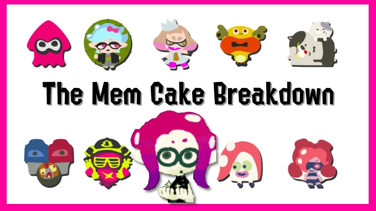 Разбор торта с мемами Splatoon