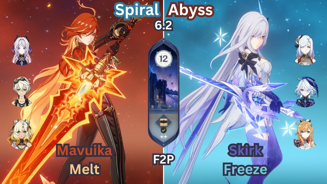 C0 Mavuika Melt & C0 Skirk Freeze | Spiral Abyss Luna III (6.2) | 9 Stars | F2P | Genshin Impact