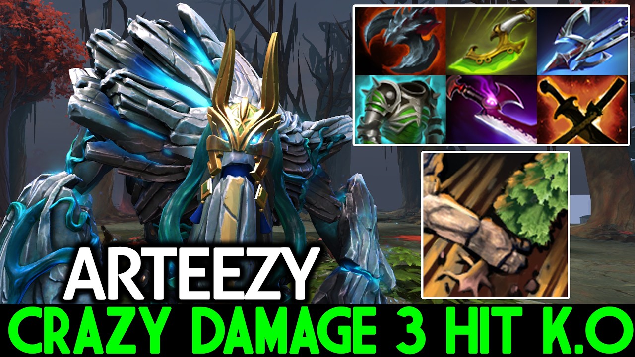 ARTEEZY [Tiny] Безумный урон, нокаут с 3 ударов через полный физический билд Dota 2