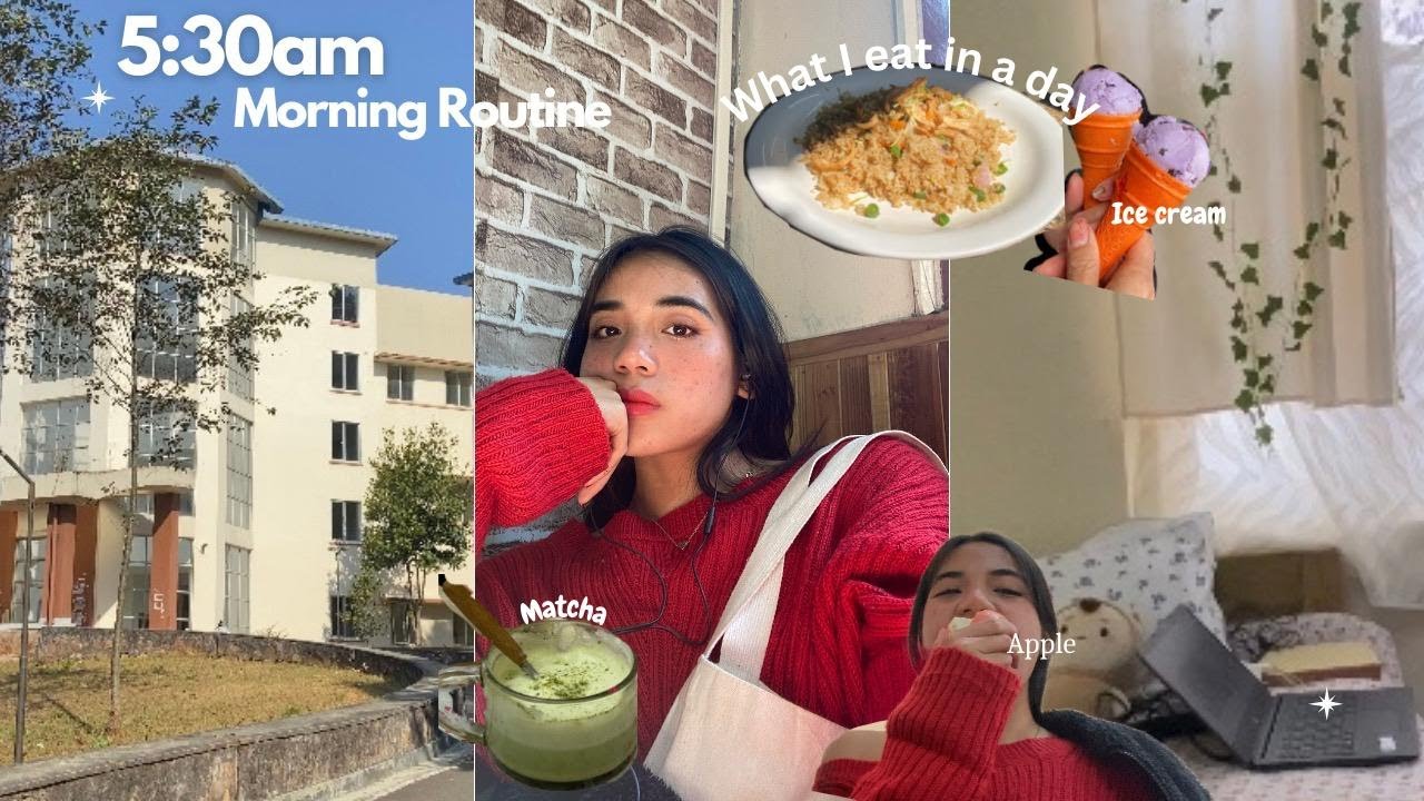 5:30AM Morning Routine + What I Eat a Day | Uni Vlog 📚| NEHU SHILLONG