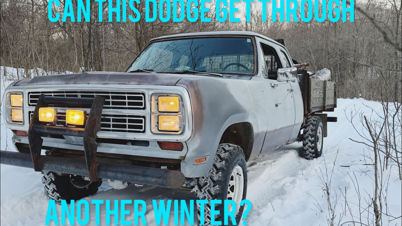 The old dilapidated dodge gets a new fuel system and mud tires to go out in the woods in the snow! 