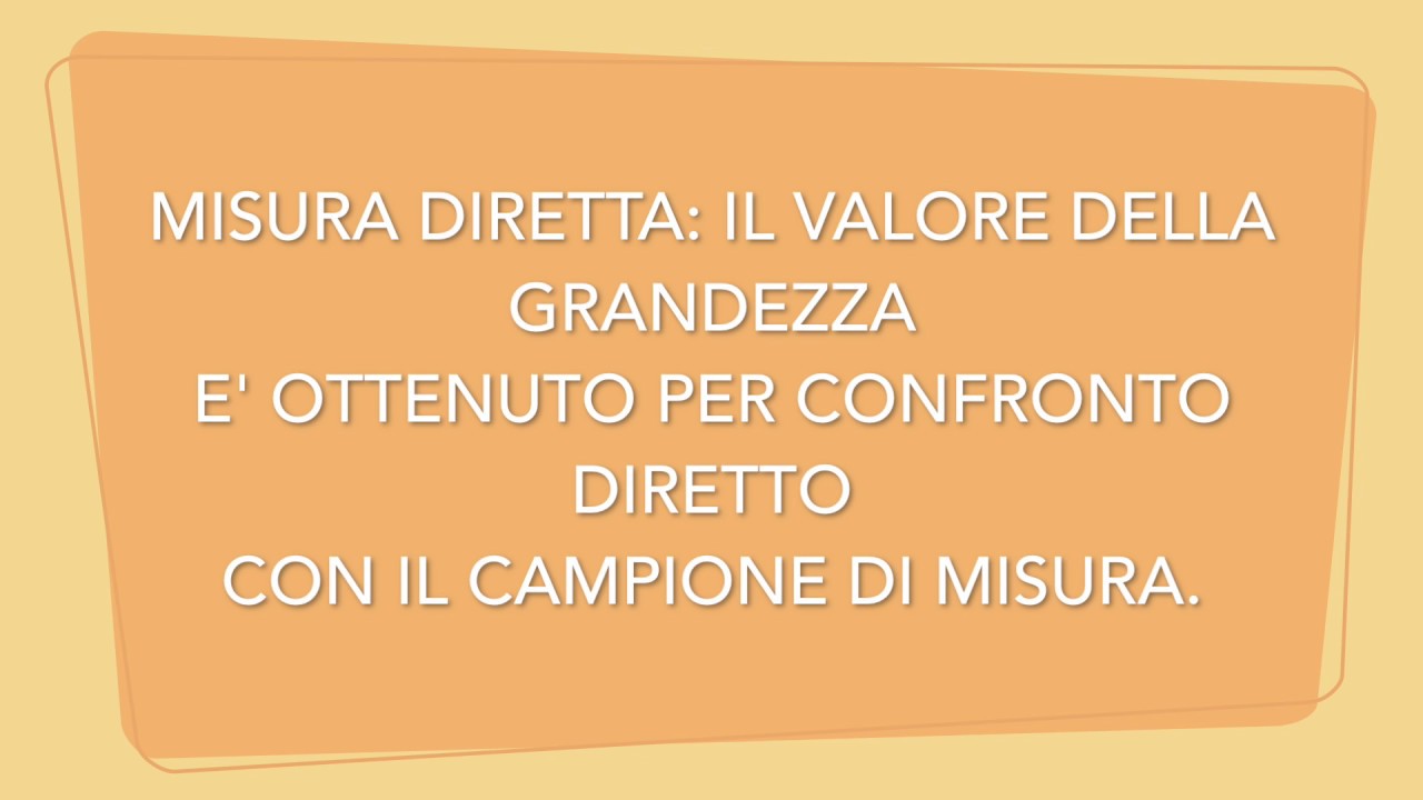 Misura diretta, errore assoluto ed errore relativo percentuale