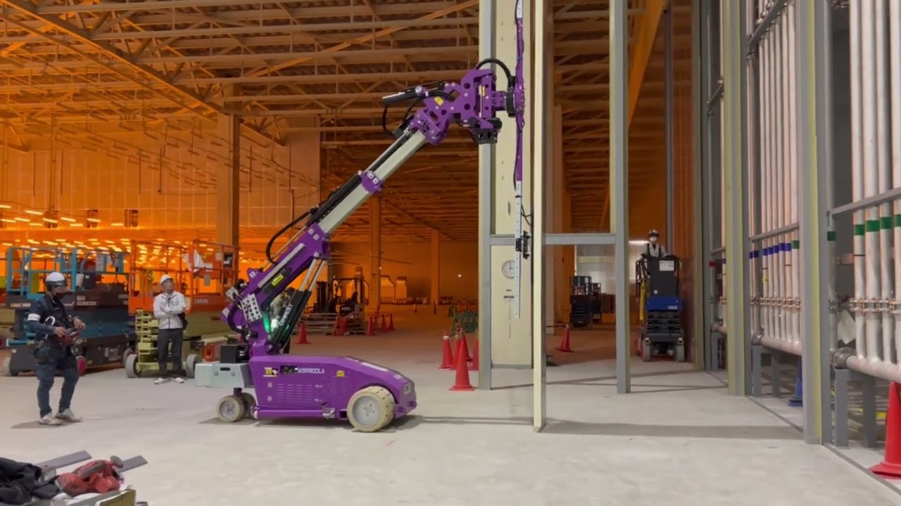 Cowest glass installation robot in action at a factory in Japan | cowest glass installation robot