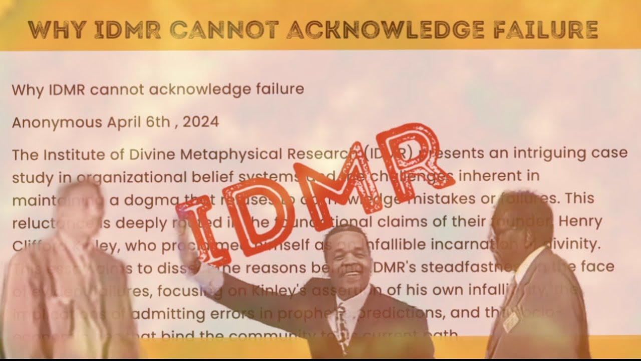 Why IDMR Cannot Acknowledge Failure