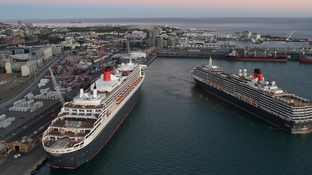 The Beautiful Queen Mary 2 and Queen Victoria in the Cape Town harbor 12 and 13 April 2024
