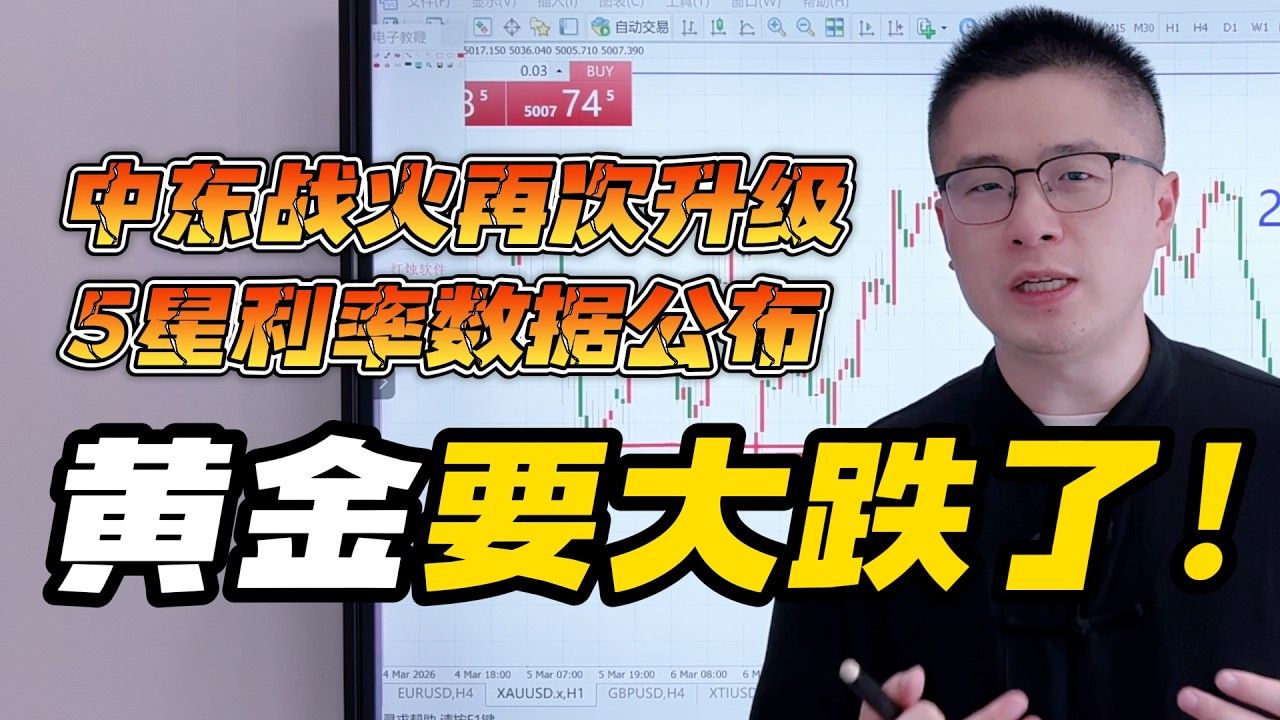 黄金要大跌了！伊朗最高长官遭暗杀身亡！中东战火将引爆第3次世界大战？恐怖5星利率数据即将公布！
