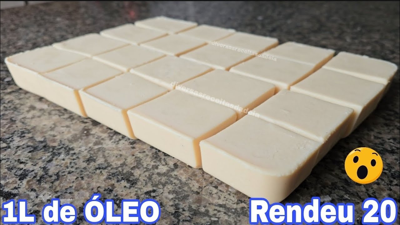 COMO FAZER SABÃO CASEIRO COM 1L DE ÓLEO USADO RENDEU  20 BARRAS 😱 Não Gasto Mais Dinheiro com Sabão