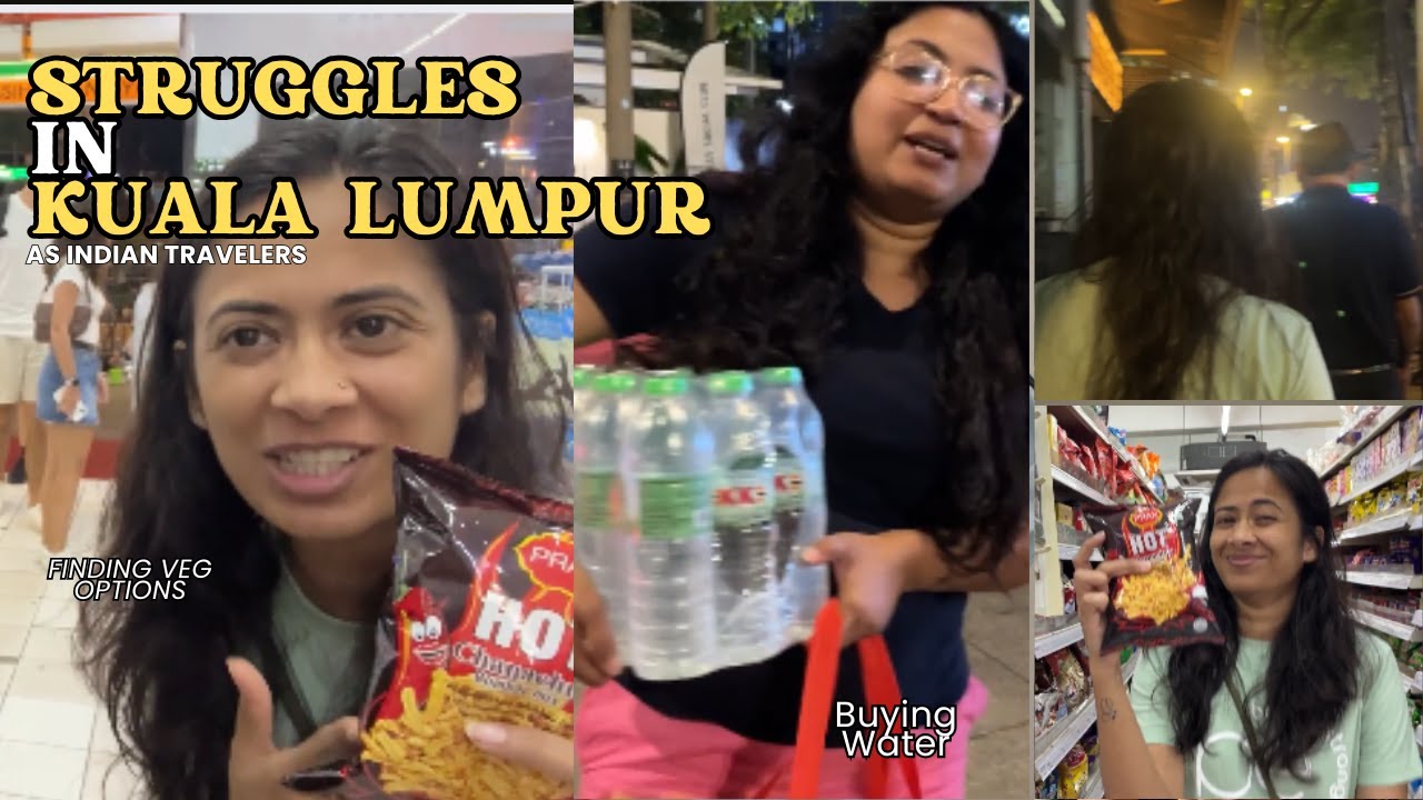 Streets of Kuala Lumpur | Indian Tourist Struggles in Malaysia| Vegetarian Food Hunt & 7-Eleven