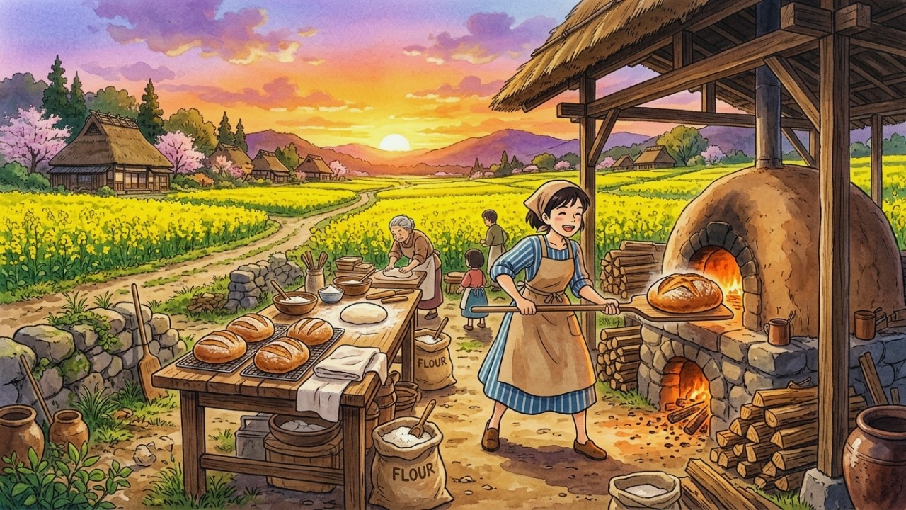 From Harvest to Stove: Pure Honey, Goat Cheese and Sourdough Bread | Ghibli Style