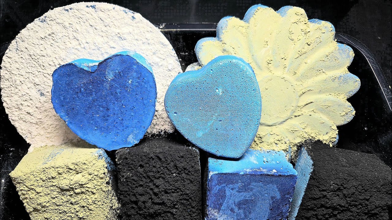 Earth Tone Gym Chalk Topped with Charcoal, Mica/ Holi Powder, Oil ASMR Soft Crush @poojasaniya7512 💙