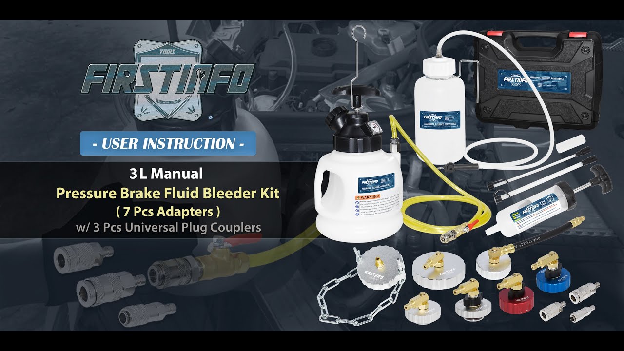 FIRSTINFO A1163H/A1163HK Manual 3L Brake Pressure Bleeder Kit with Adapters