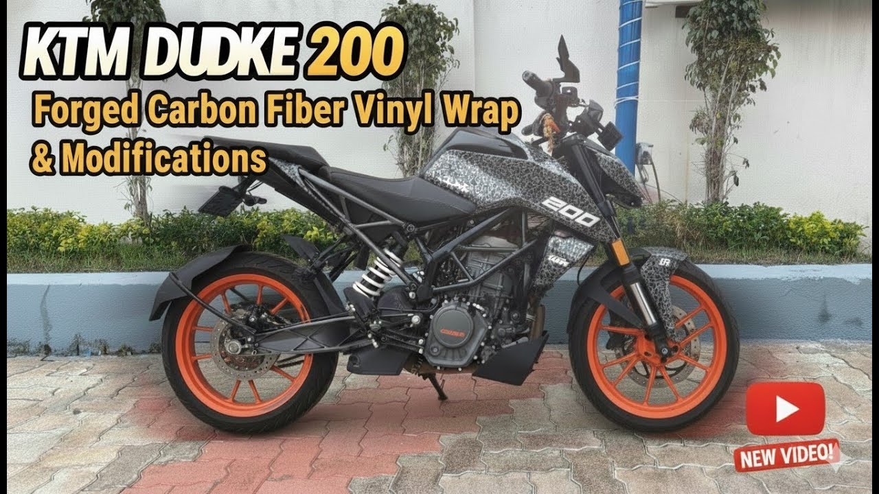 Duke 200 forged carbon vinyl wrap / duke 200 forged carbon modified