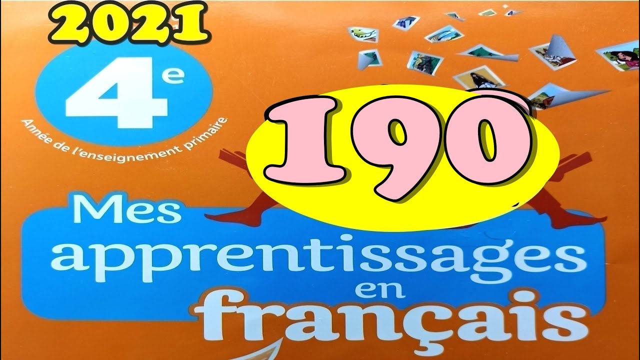 mes apprentissages en français 4AEP  page 190