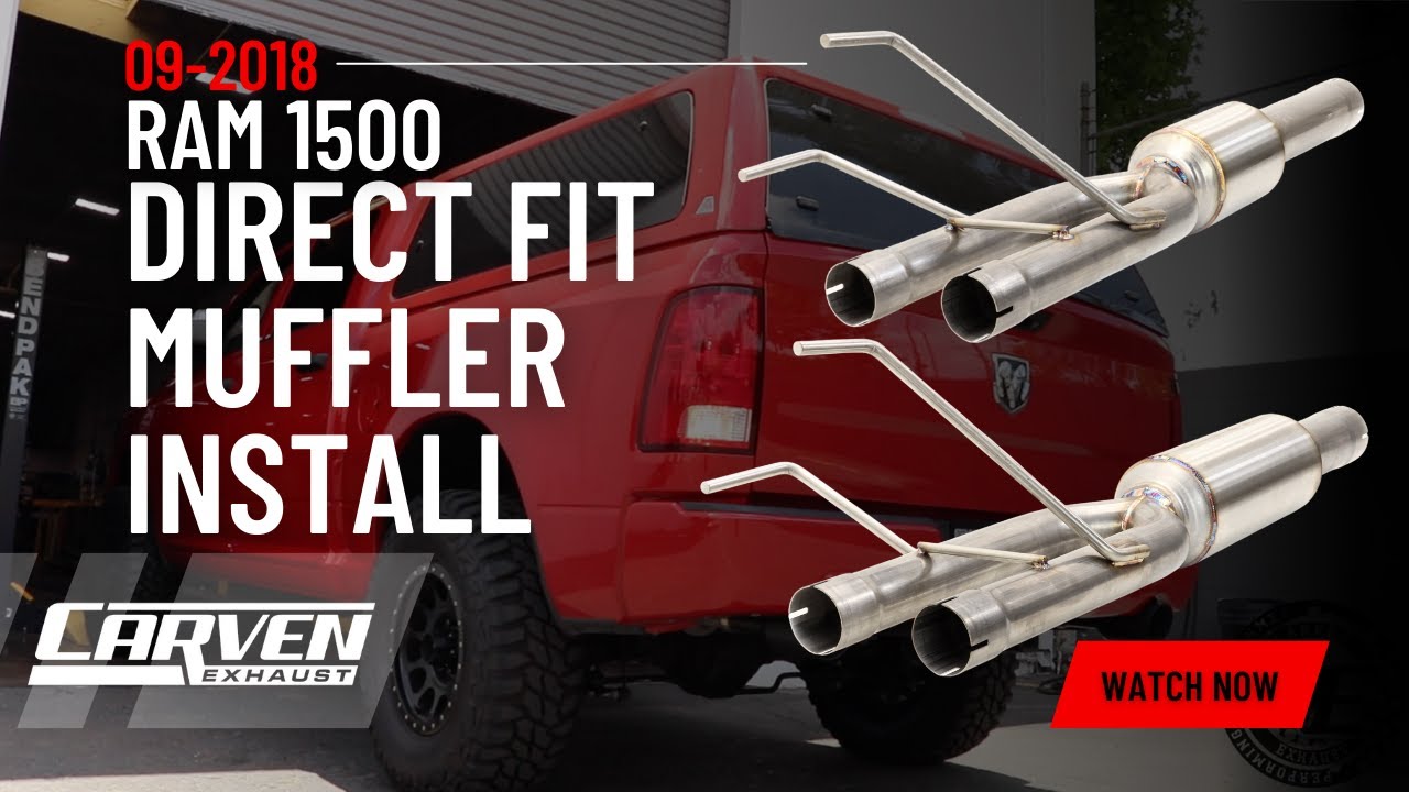 Видеообзор и установка глушителя Ram1500 Direct Fit + насадки 5 дюймов (2009–2018) от Carven Exha...