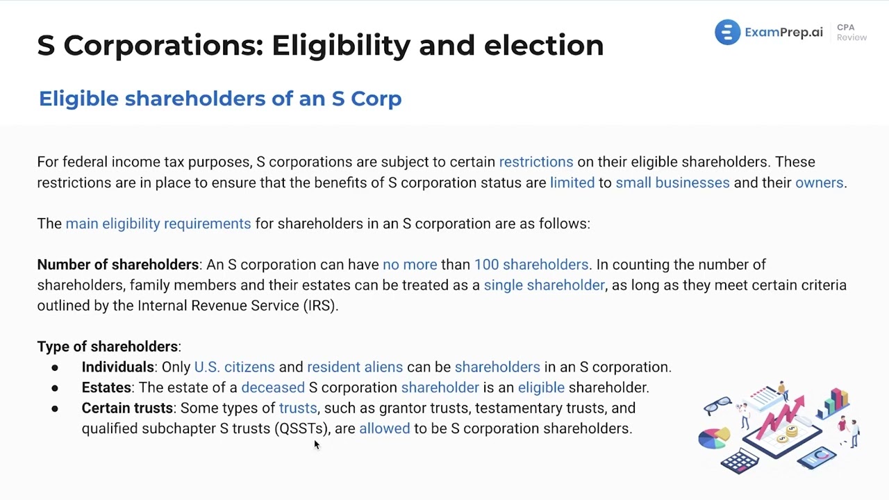 Shareholders of an S Corporation [CPA Prep]