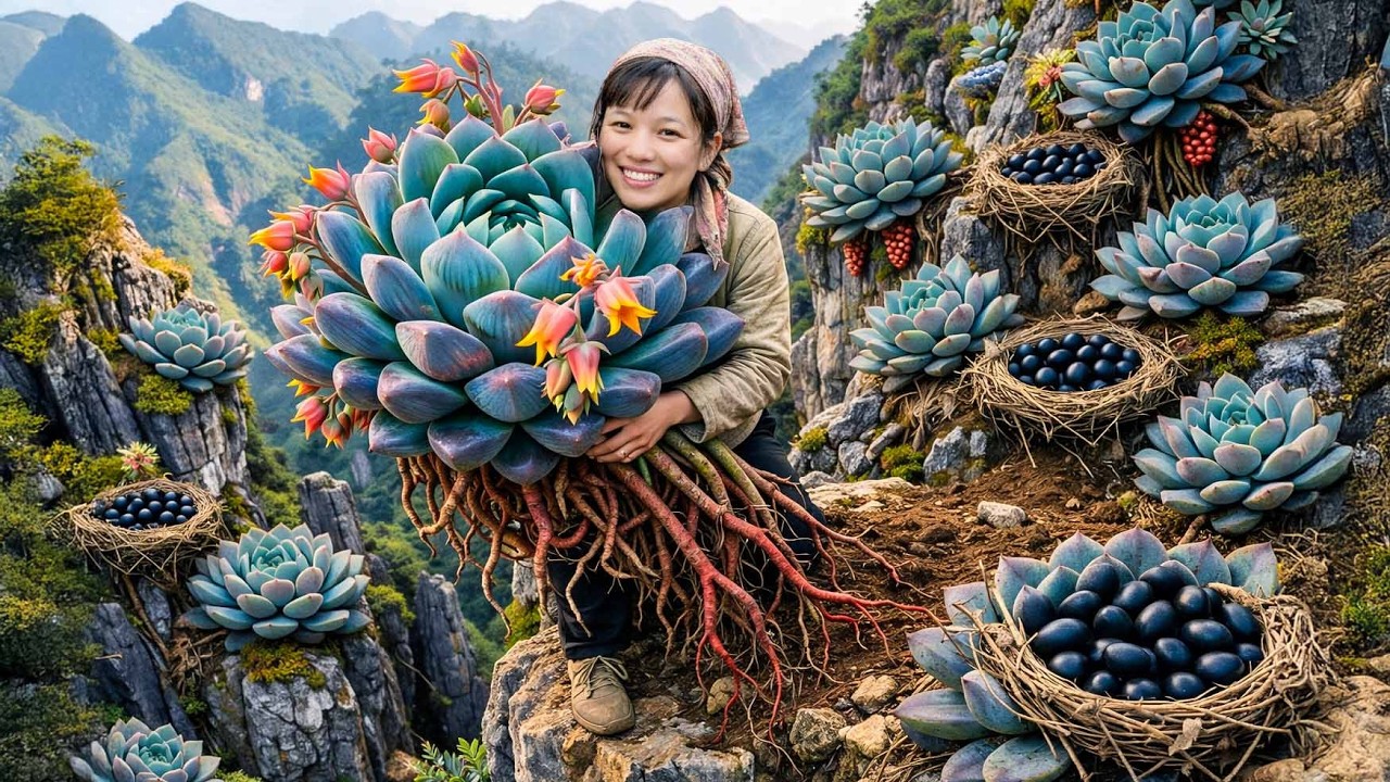 Harvesting Giant Cacti From the Mountains, Inside Which Lie Rare Black Eggs… Unbelievable