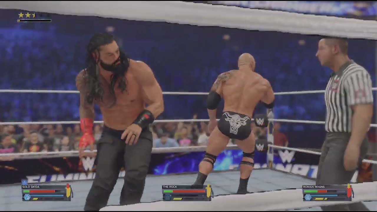 WWE 2K24 | ELIMINATION CHAMBER | Roman Reigns vs The Rock vs Solo Sikoa