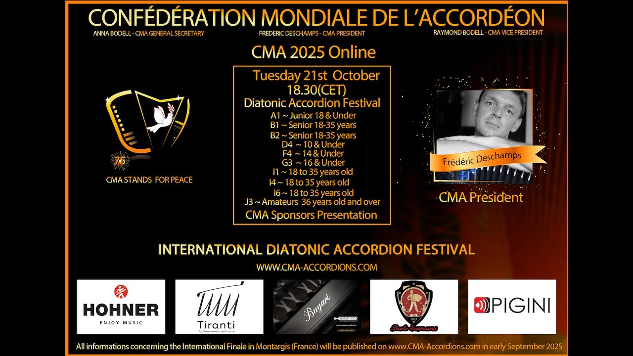 CMA ONLINE 2025 - Facebook/Youtube Live 9 - October 21st - 18.30 (CET)
