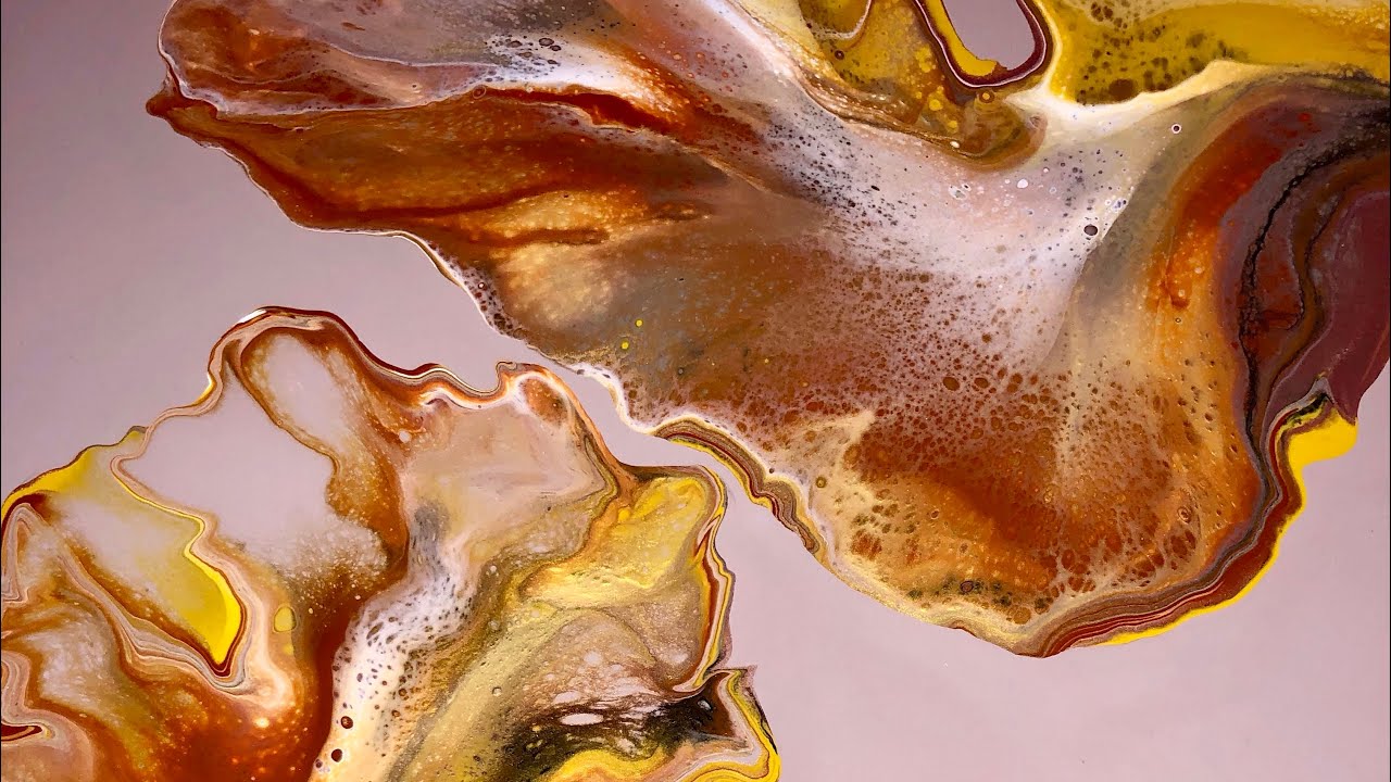 #24 “Touch Ground” - Earth Tones Pour Painting | Brown Dutch Pour | Metallic Colors | Fluid Art