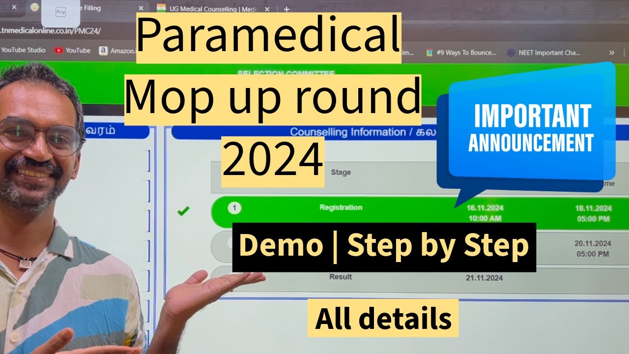 Paramedical counselling mop up round 2024