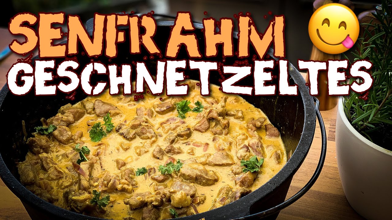 Senfrahm Geschnetzeltes aus dem Dutch Oven - Essen für die Seele ;-) #Dutchoven #Kochen #Grillen