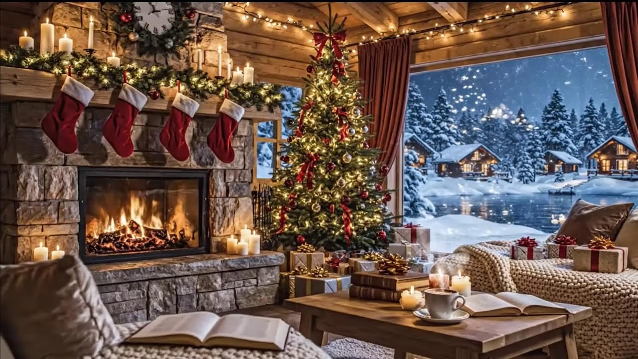 Chill Snowfall Jazz Night - Cozy Cafe On Beautiful Winter Night With Jazz Music For Study
