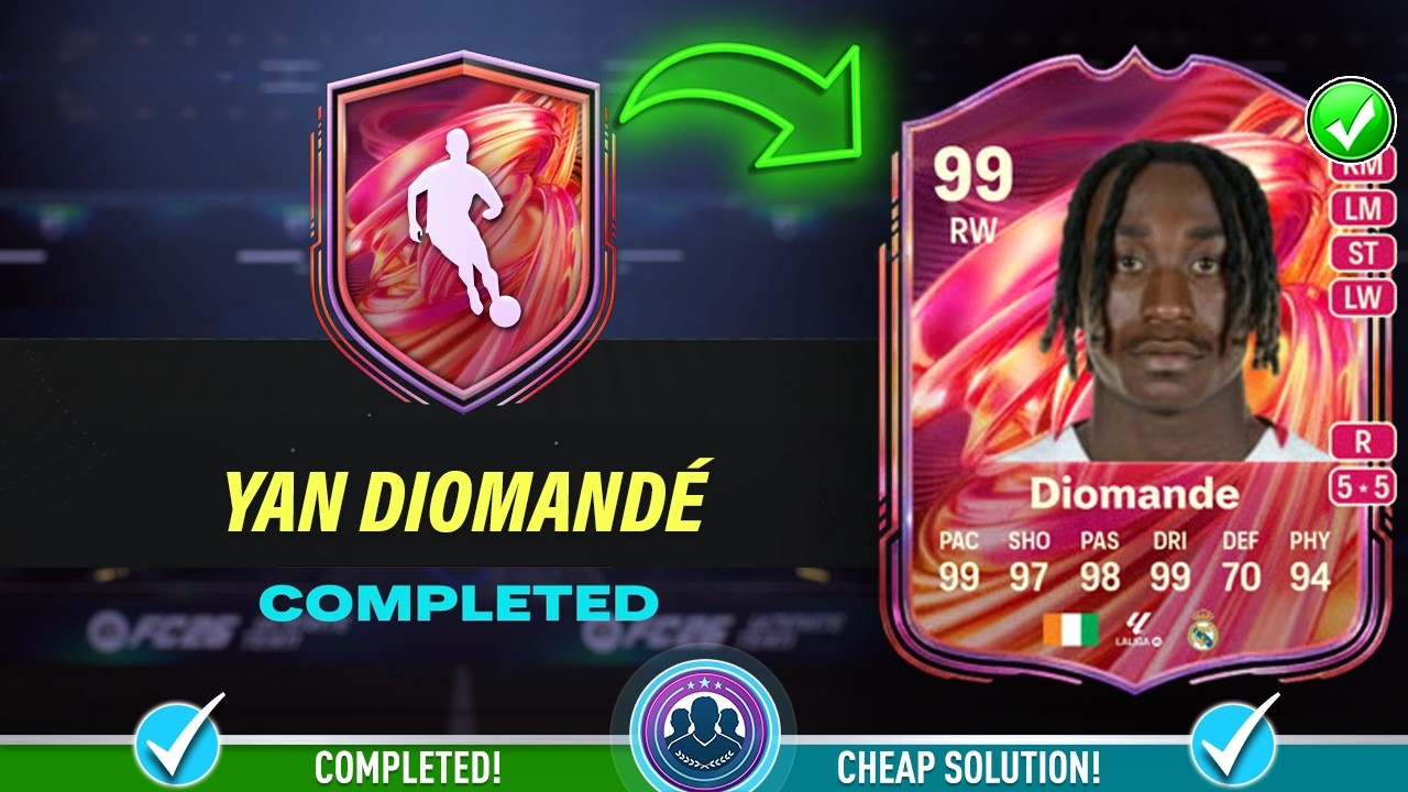 Решение SBC 99 FUTTIES Yan Diomande &mdash; Дешевое решение и советы &mdash; FC 26