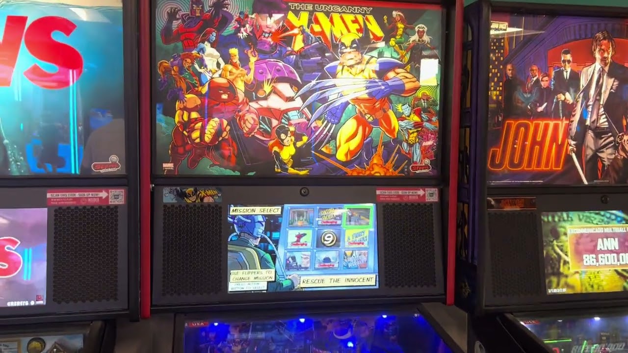 Stern pinball 2024 the Uncanny X-Men pinball machine at Joe’s Playland