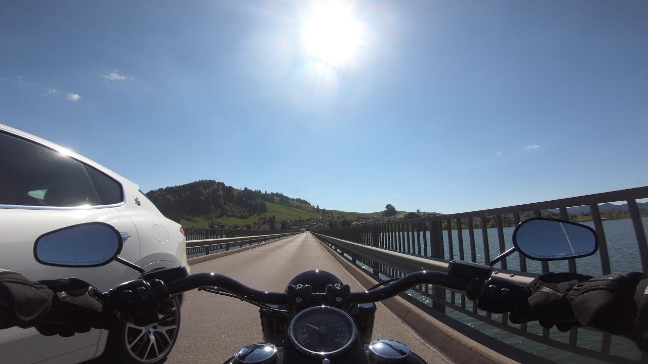 Harley Davidson Fatboy S 110 Twin Cam Rideout to Sihlsee 🇨🇭 | Pure Exhaust Sound [4K]