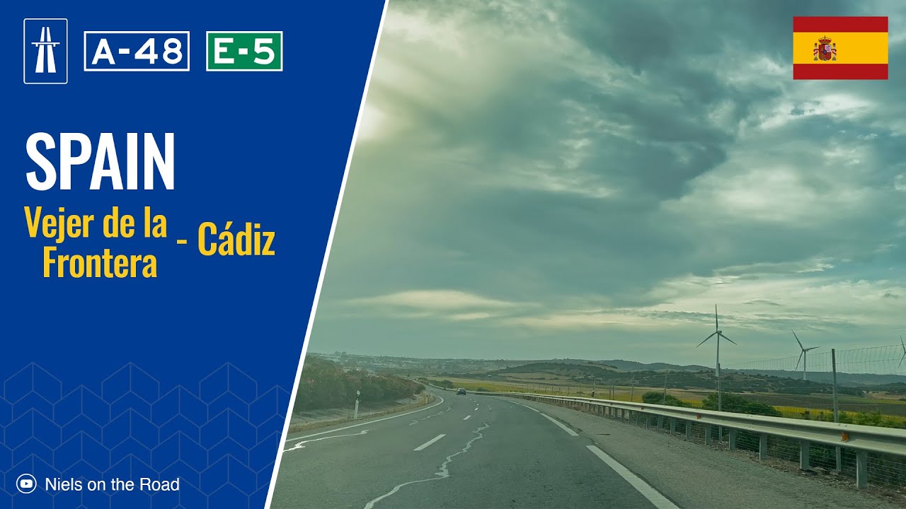 Driving in Spain: Autovía A-48 E-5 & CA-33 from Vejer de la Frontera to Cádiz