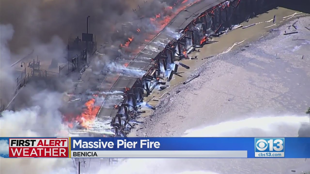 Pier Fire In Benicia Grows As Flames Engulf Dock