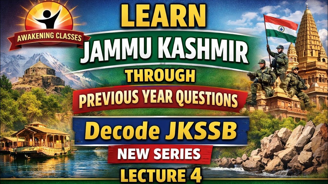 JAMMU KASHMIR | PREVIOUS YEAR QUESTIONS | LECTURE 4| JKSSB |