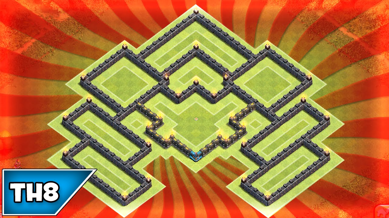 Clash of Clans - BEST TOWNHALL 8 SOUTHERN TEASER Trophy/Clan War Base - 2015