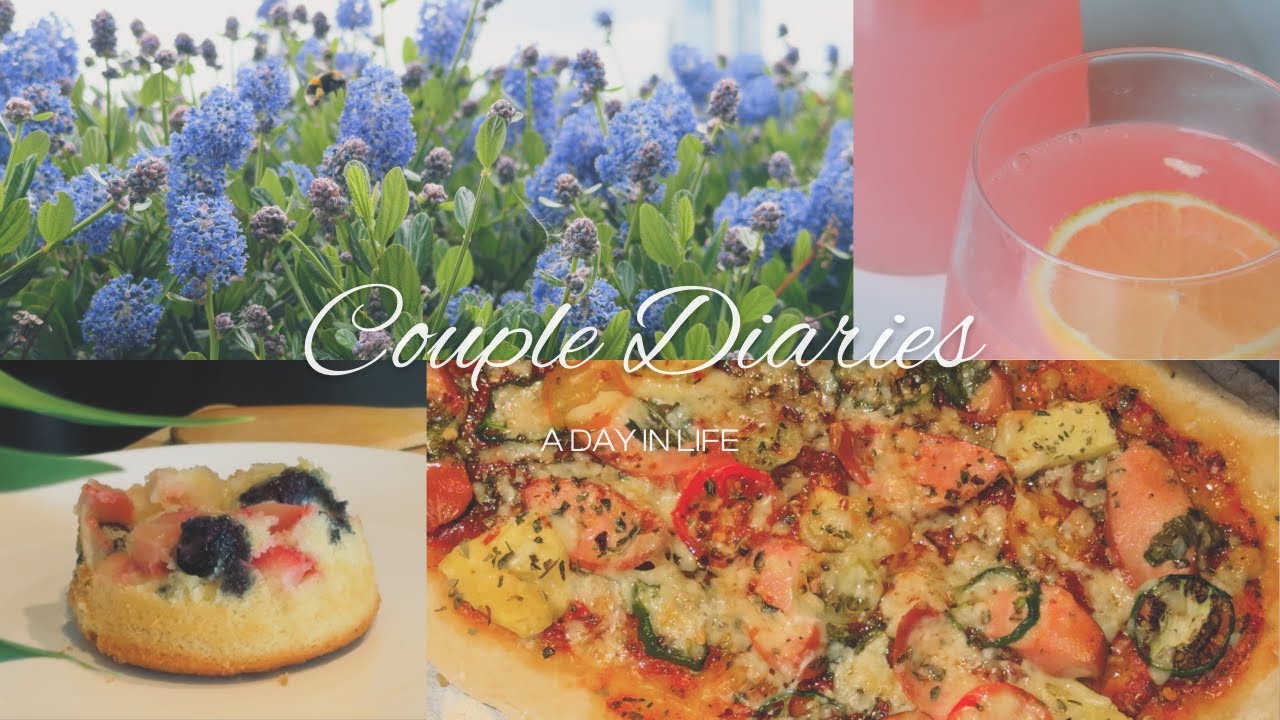 A Cozy Day in Our Life 🧡 | Homemade Pizza, Baking Lemon Berry Cake & Working | Couple Vlog 🍕🍓💻