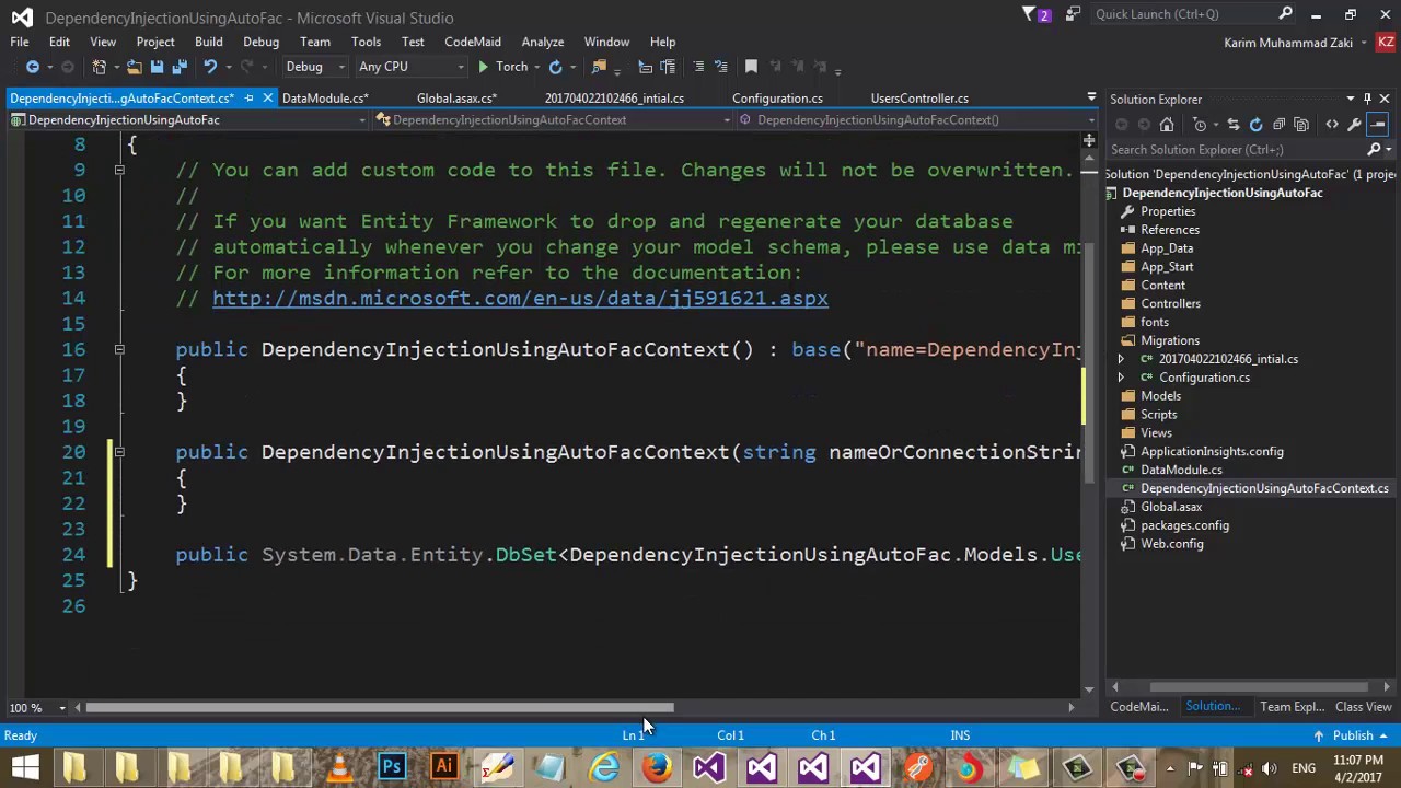 Dependency Injection pattern using AutoFac with ASP.NET MVC5