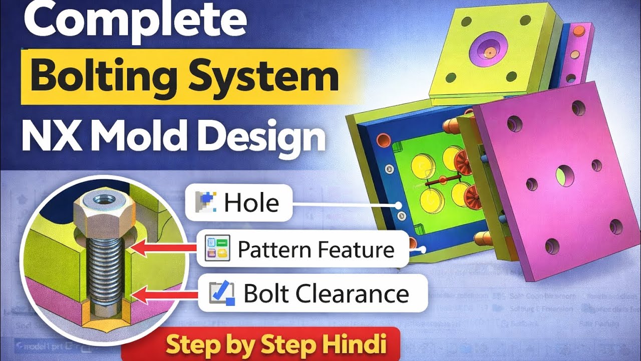 	NX Mold Design Bolting Full Tutorial | Plates Ko Clamp Kaise Kare? Complete Bolting Tutorial